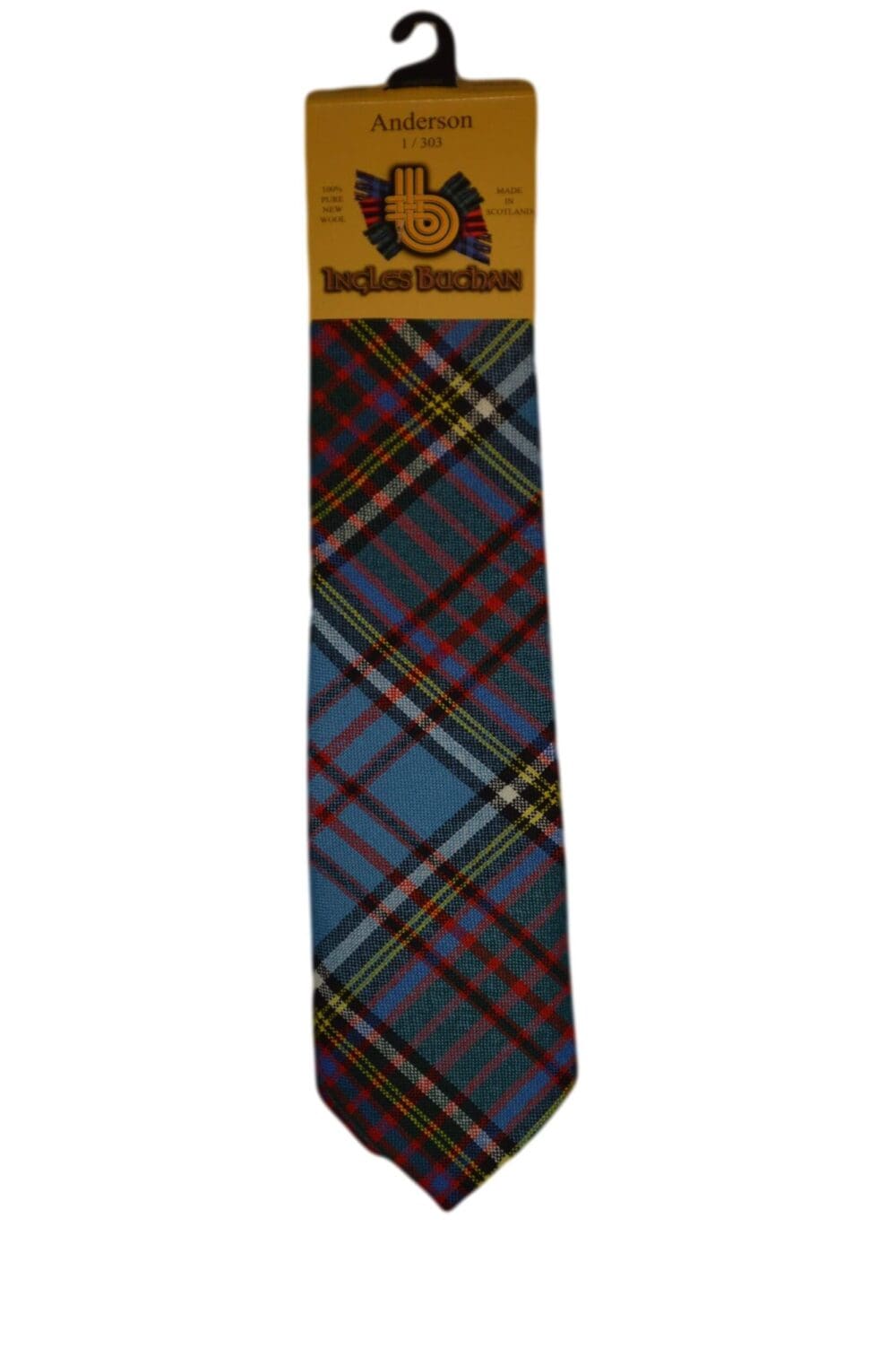 Men's Wool Tartan Tie - Anderson Modern - Blue