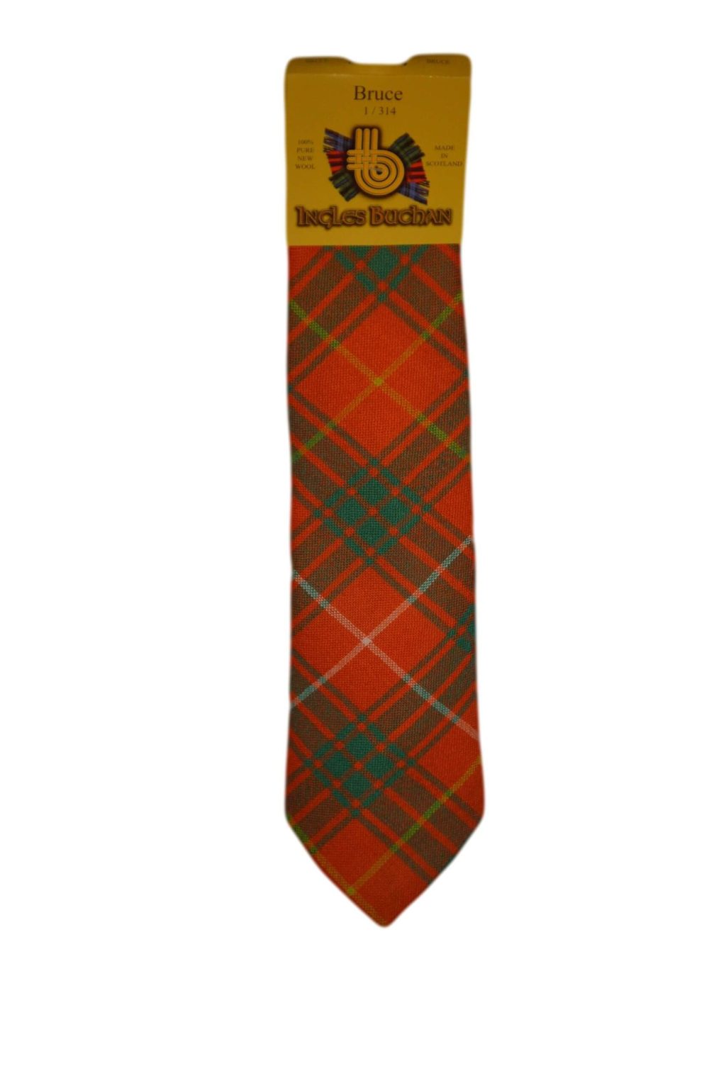Men's Wool Tartan Tie - Bruce Ancient - Orange, Yellow