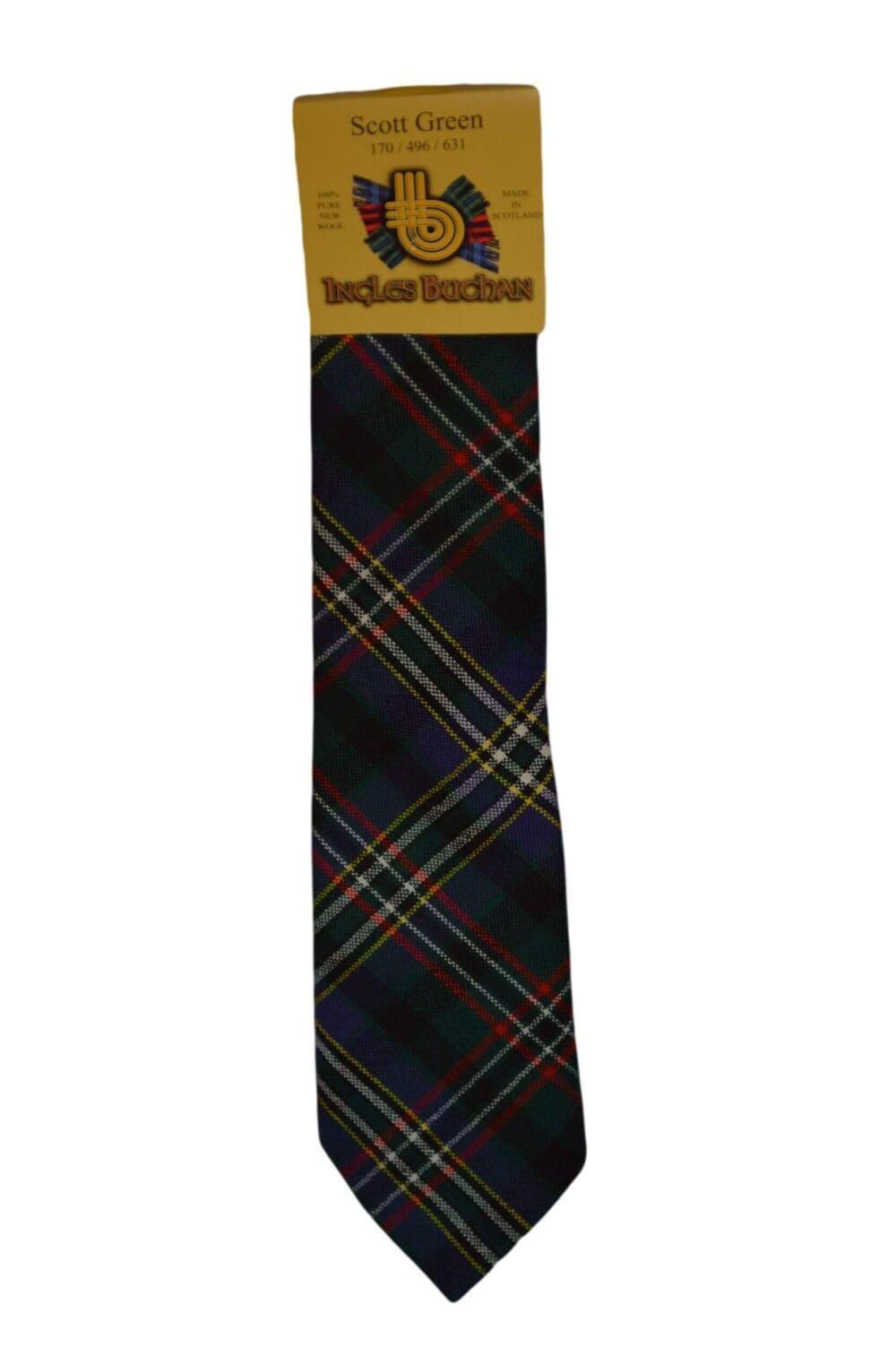 Men's Wool Tartan Tie - Scott Green Modern