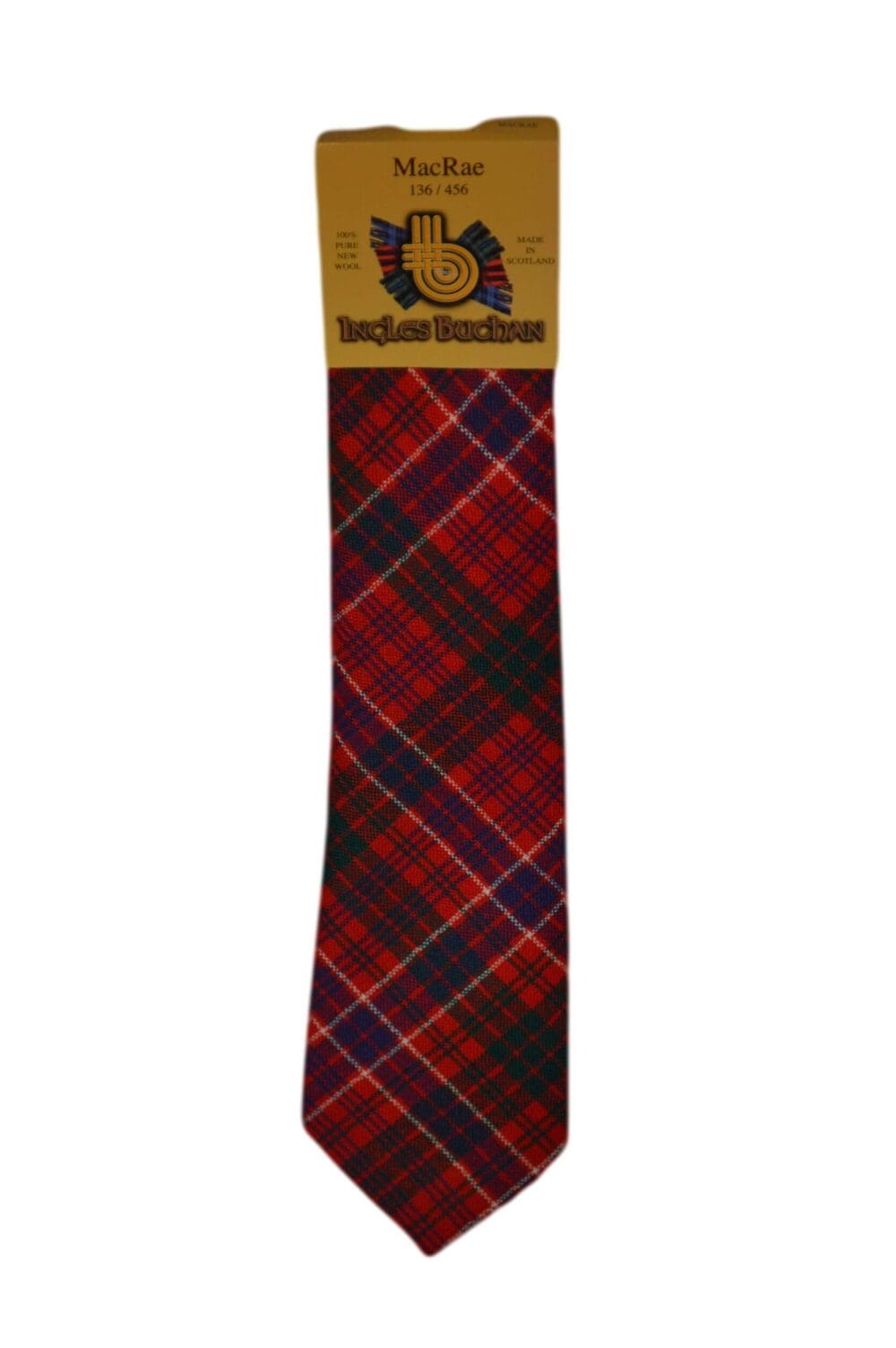 Men's Wool Tartan Tie - MacRae Modern - Red