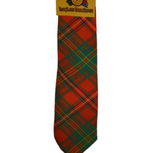 Men's Wool Tartan Tie - Hay Ancient - Orange, Green