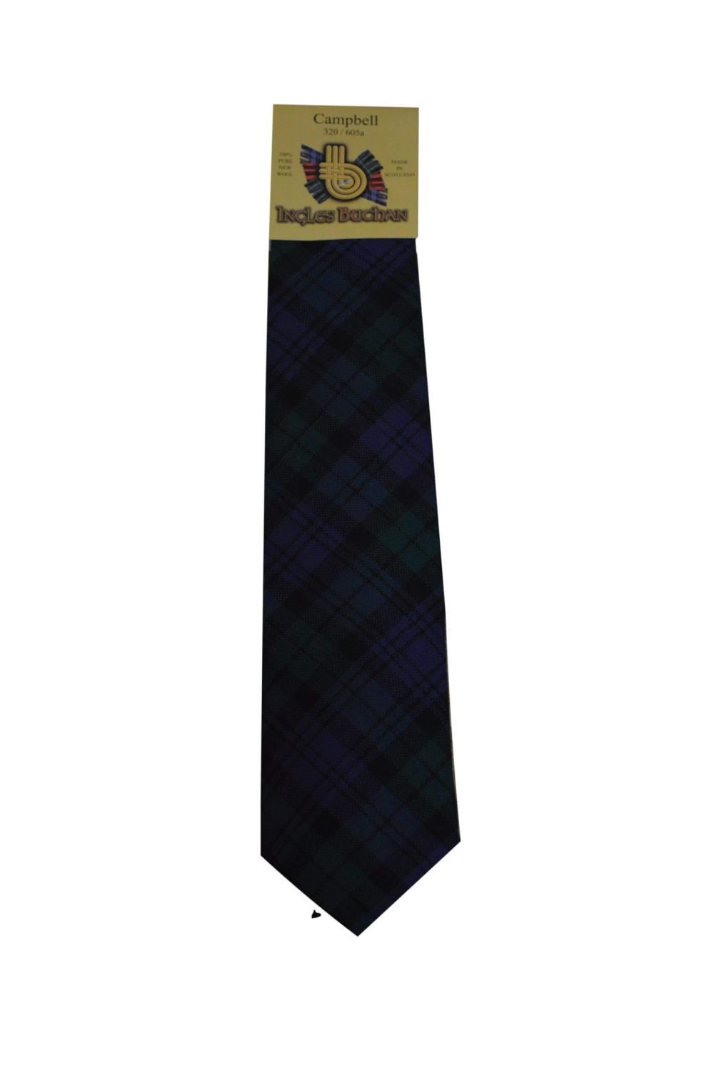 Men's Wool Tartan Tie - Campbell Modern - Blue, Green