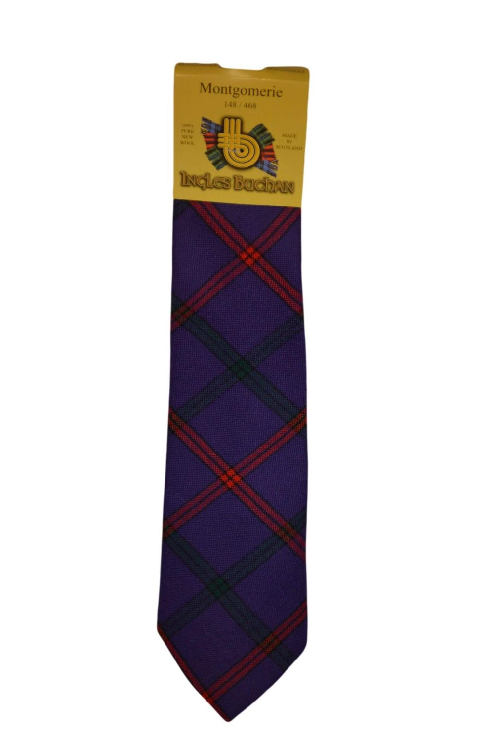 Men's Wool Tartan Tie - Montgomerie Modern - Purple