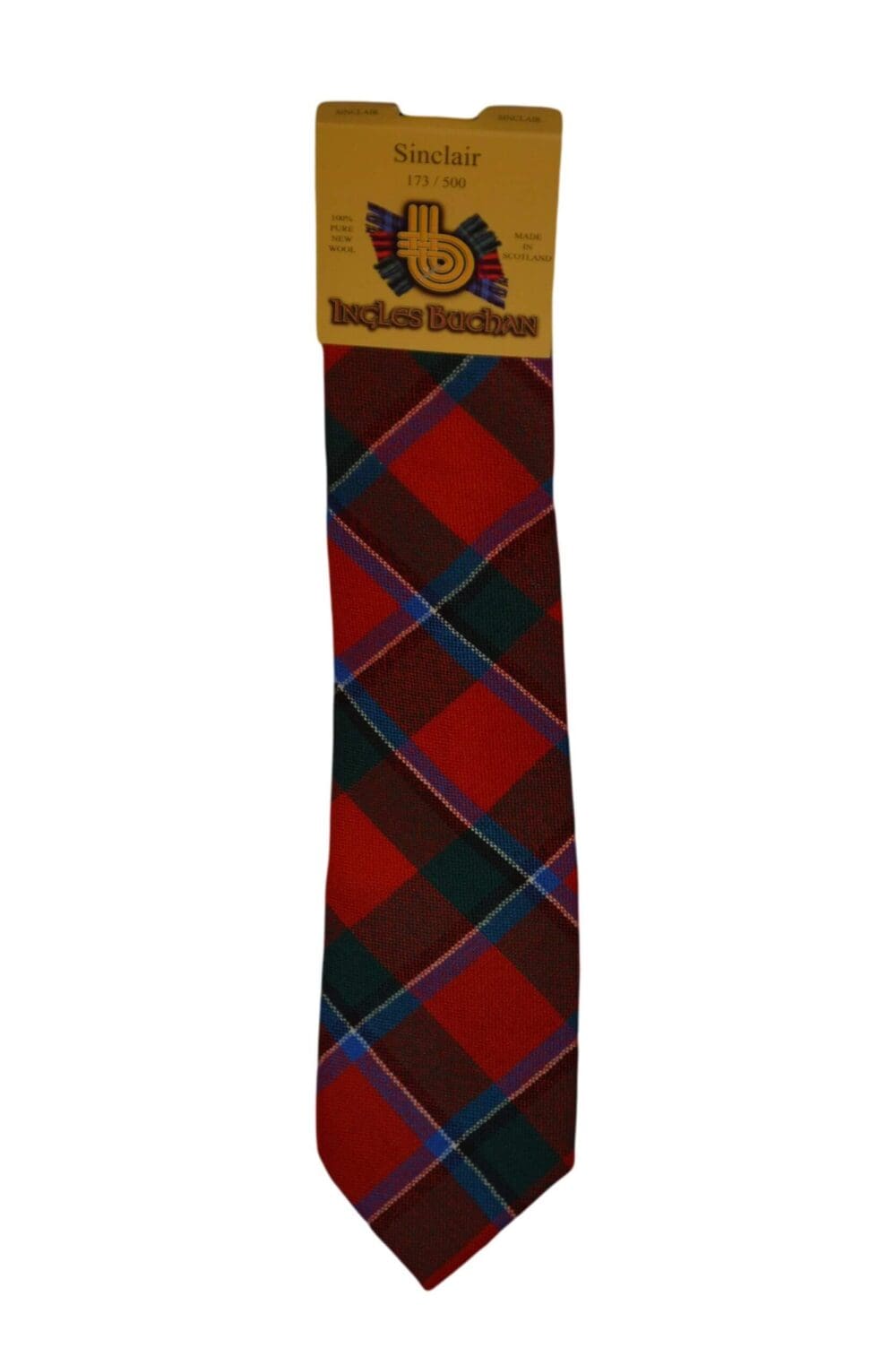 Men's Wool Tartan Tie - Sinclair Modern - Red