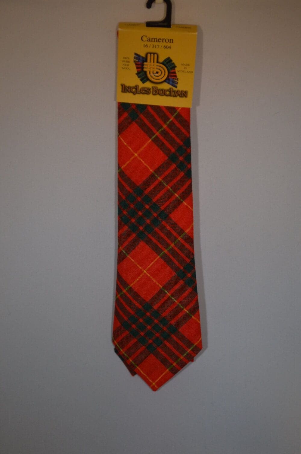 Men's Wool Tartan Tie - Cameron Modern - Red, Green, Yellow