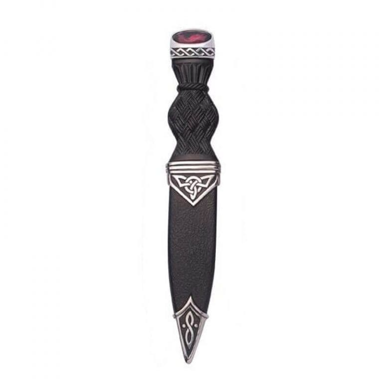 Celtic Polished Sgian Dubh - Choice of Stone