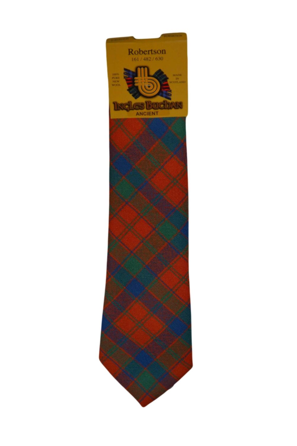 Men's Wool Tartan Tie - Robertson Ancient - Orange