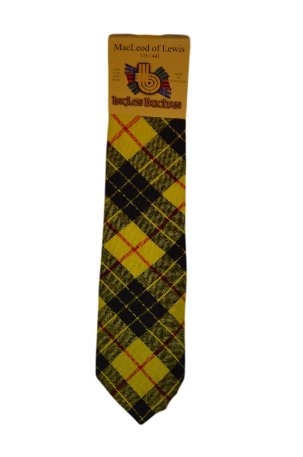 Men's Wool Tartan Tie - MacLeod Lewis Modern - Yellow