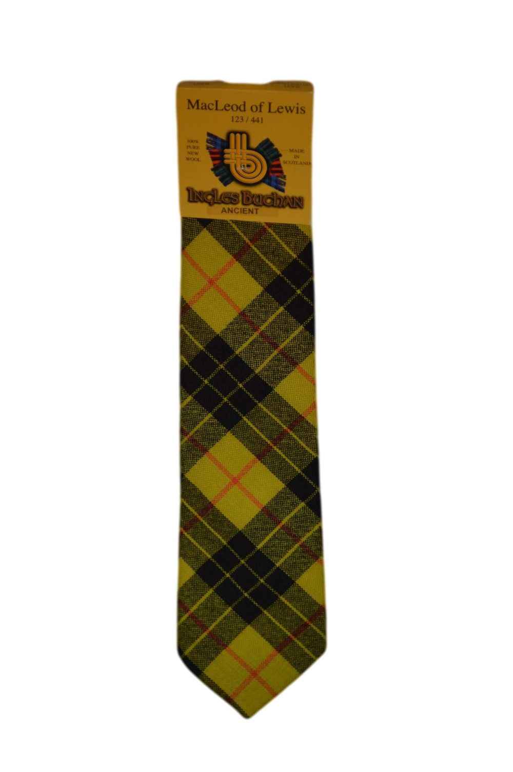 Men's Wool Tartan Tie - MacLeod Lewis Ancient - Yellow