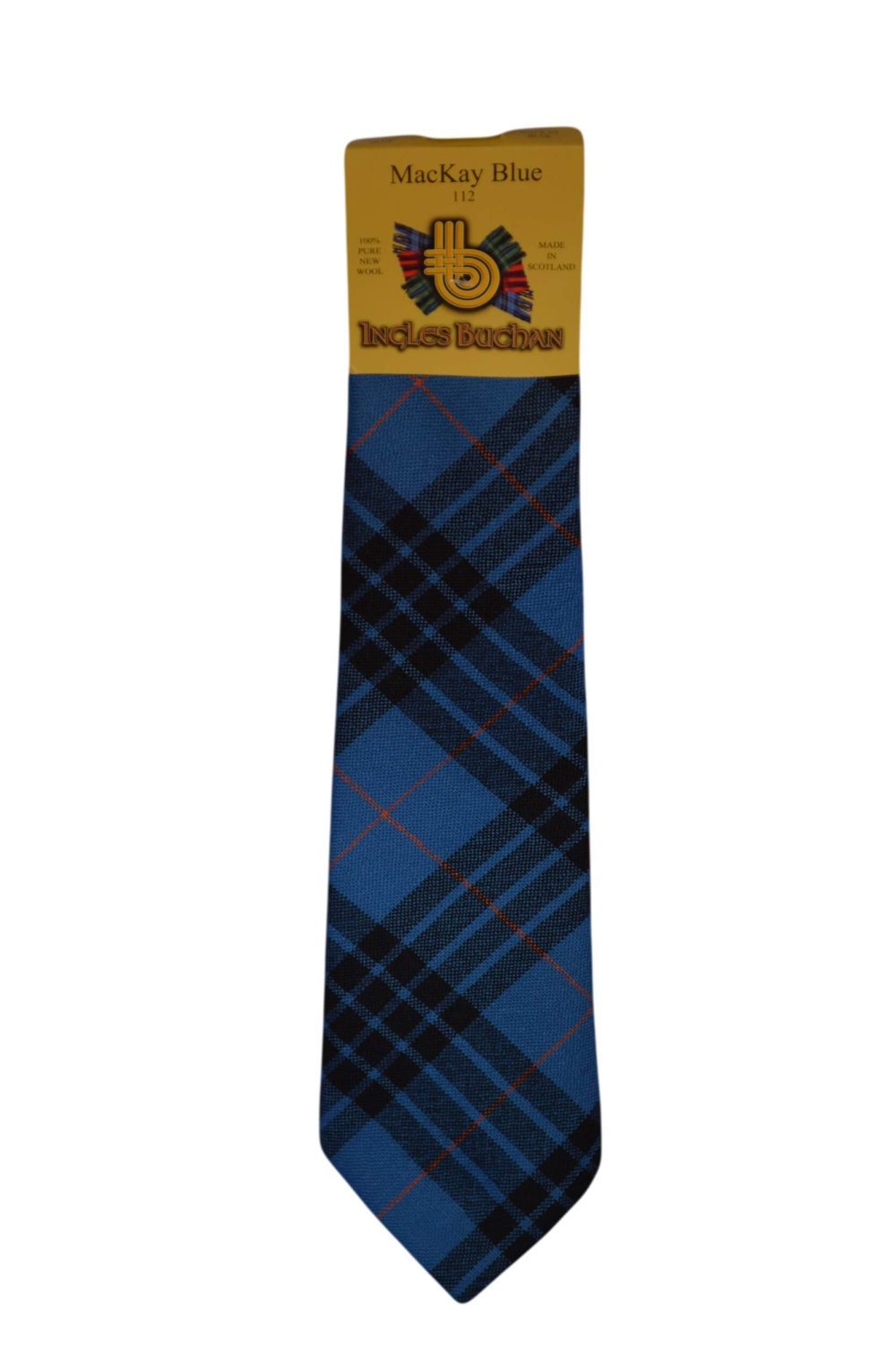 Men's Wool Tartan Tie - MacKay Blue Ancient - Blue