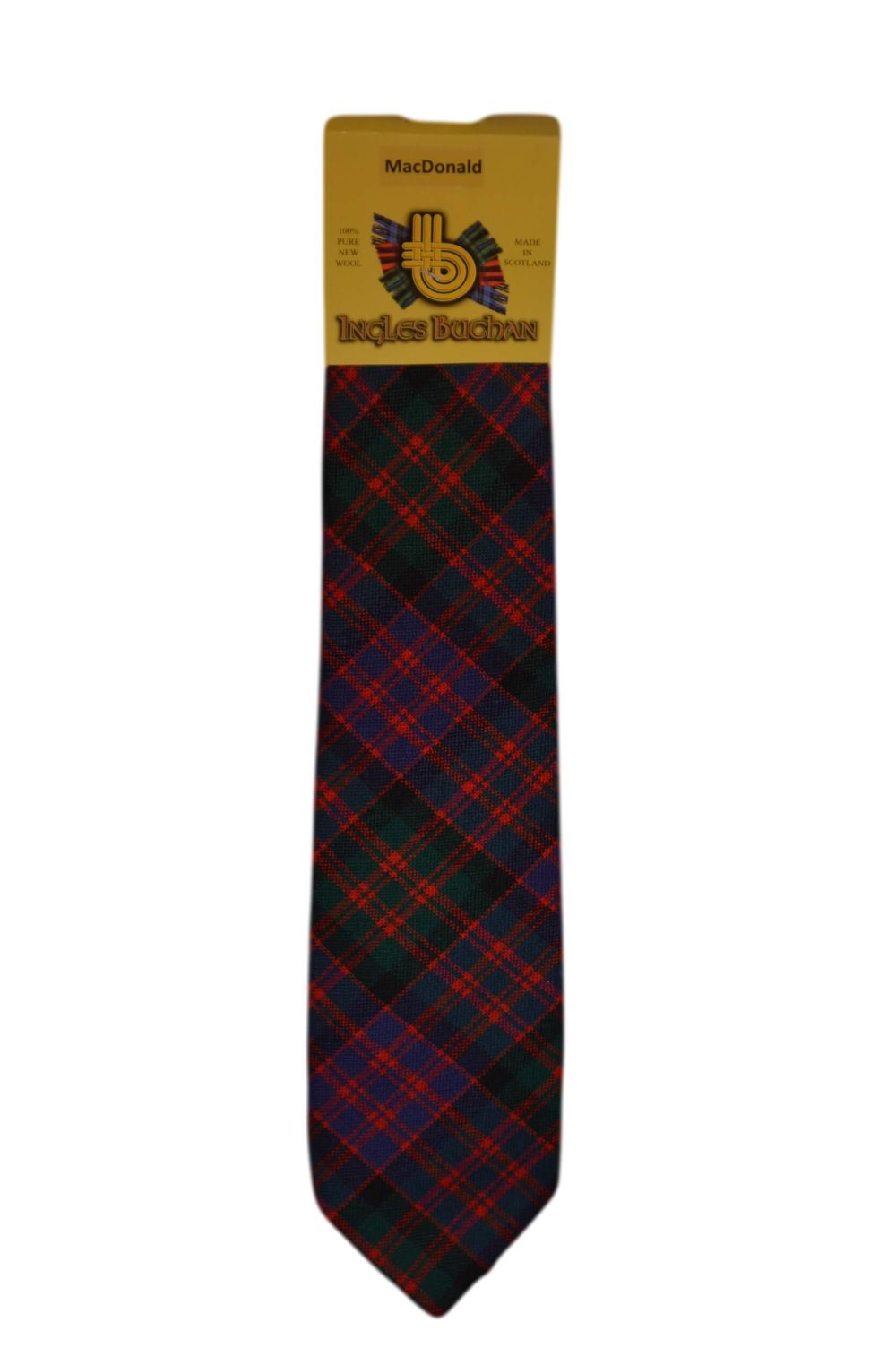 Men's Wool Tartan Tie - MacDonald Modern - Green, Navy, Red