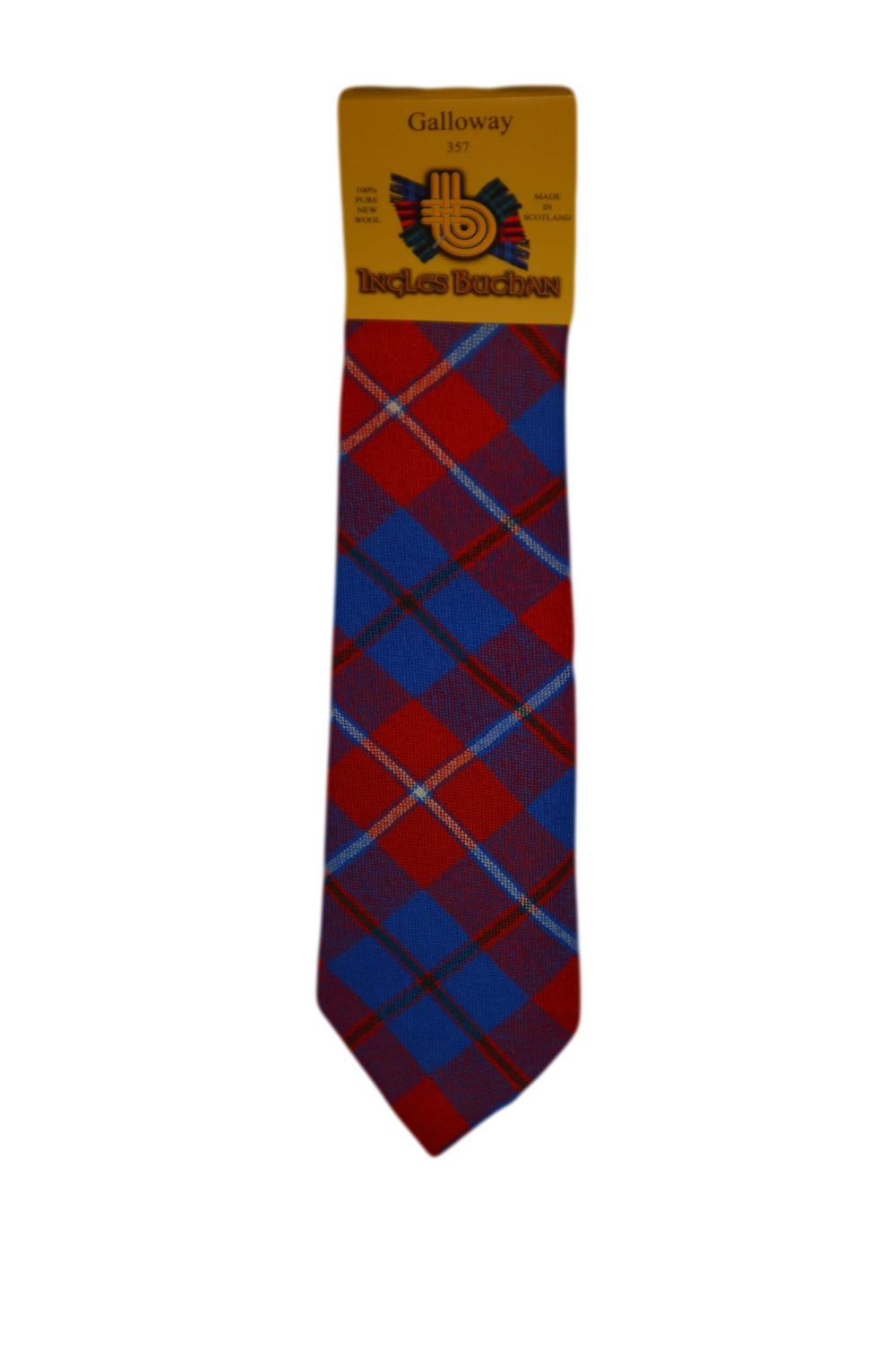 Men's Wool Tartan Tie - Galloway Red - Red, Blue