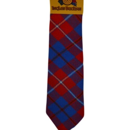 Men's Wool Tartan Tie - Galloway Red - Red, Blue