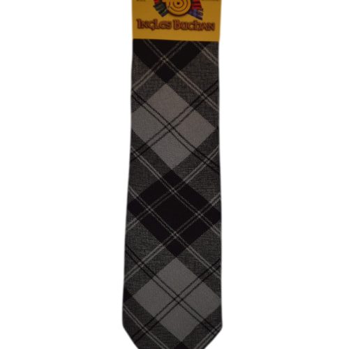 Men's Wool Tartan Tie - Douglas Grey - Grey, Black