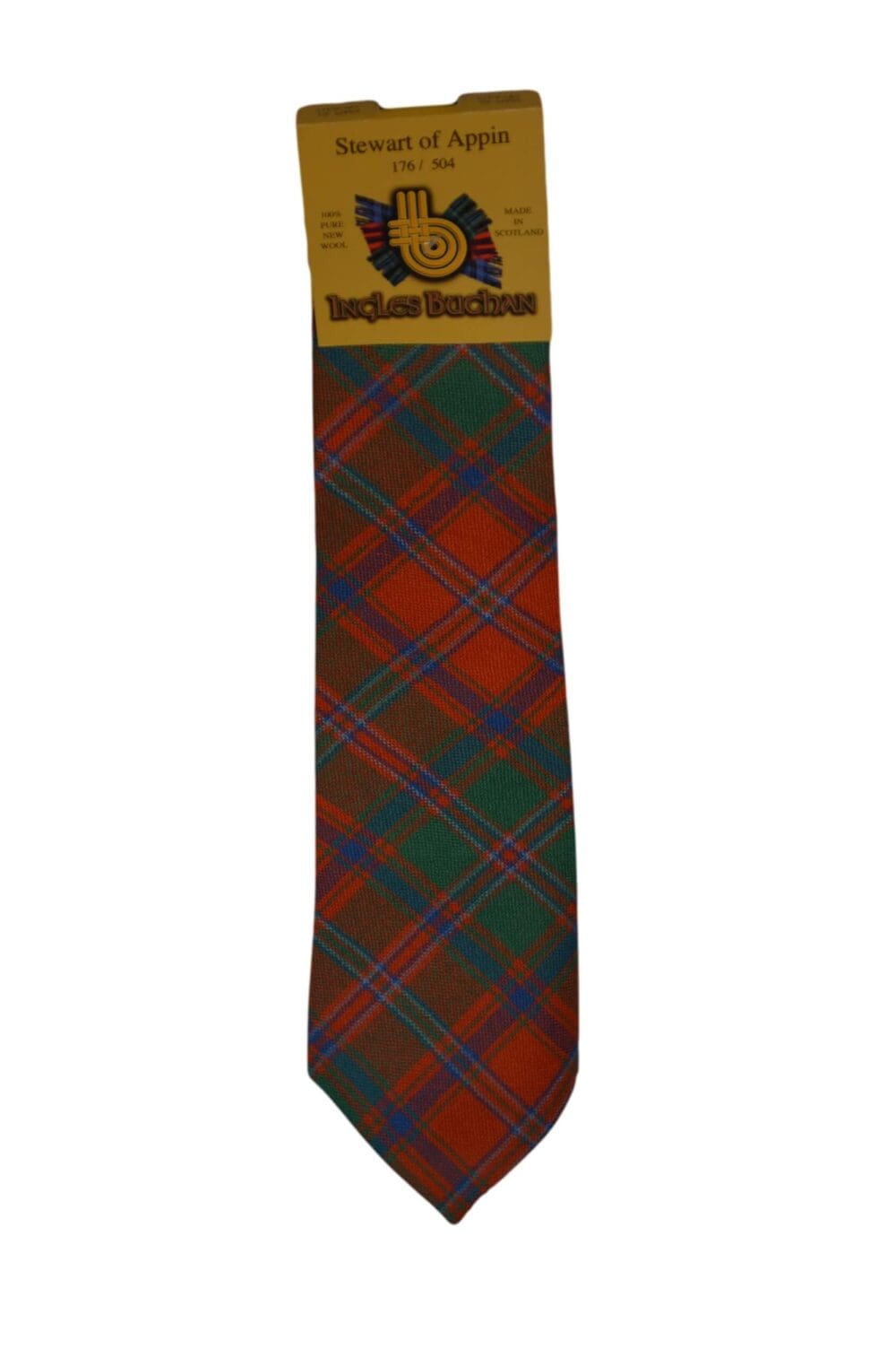 Men's Wool Tartan Tie - Stuart of Appin Ancient - Orange