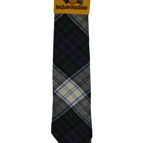 Men's Wool Tartan Tie - Black Watch Dress - Green, Blue, White