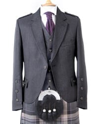 Charcoal Crail Kilt Jacket and Waistcoat