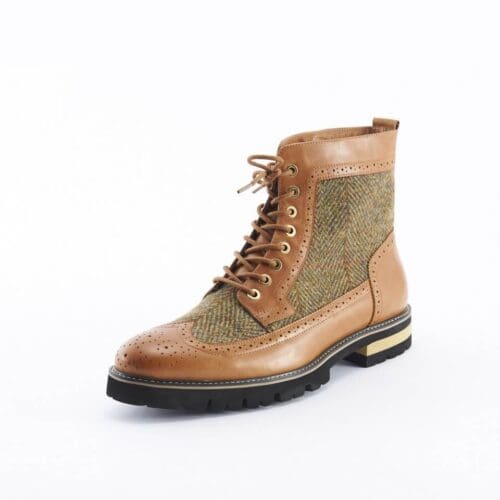 Harris Tweed Tan Boots