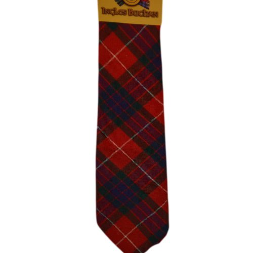 Men's Wool Tartan Tie - Fraser Dress - Red, Navy, White