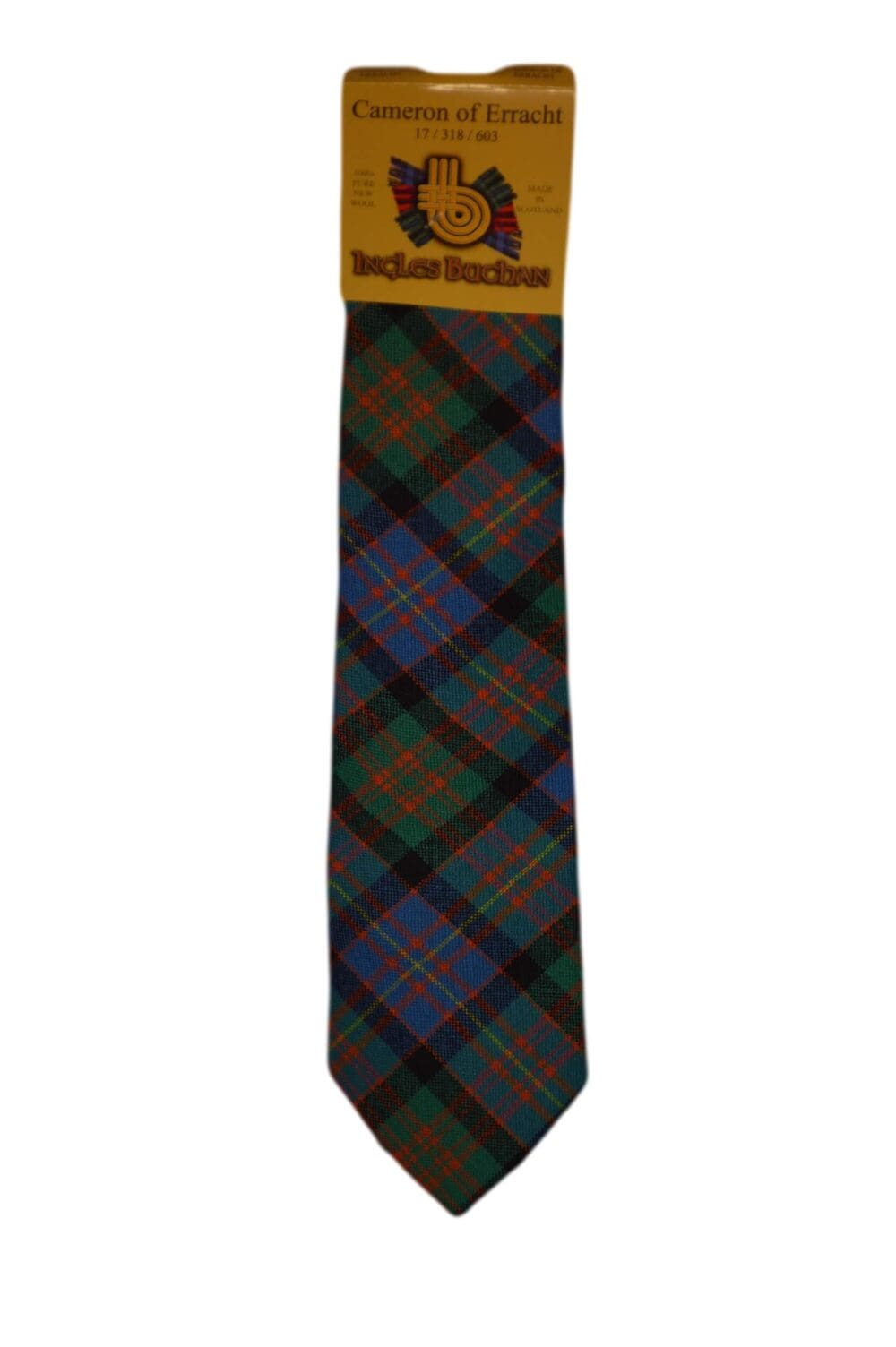 Men's Wool Tartan Tie - Cameron Erracht Ancient - Red, Green, Blue