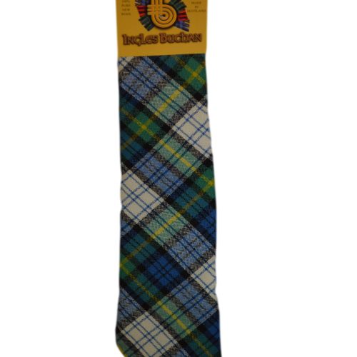 Men's Wool Tartan Tie - Gordon Dress Ancient - Blue, White, Green, Yellow