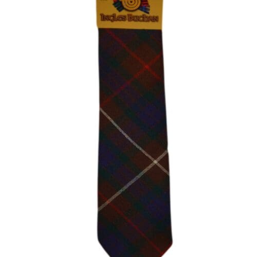 Men's Wool Tartan Tie - Fraser Hunting Ancient - Blue, Brown, Red