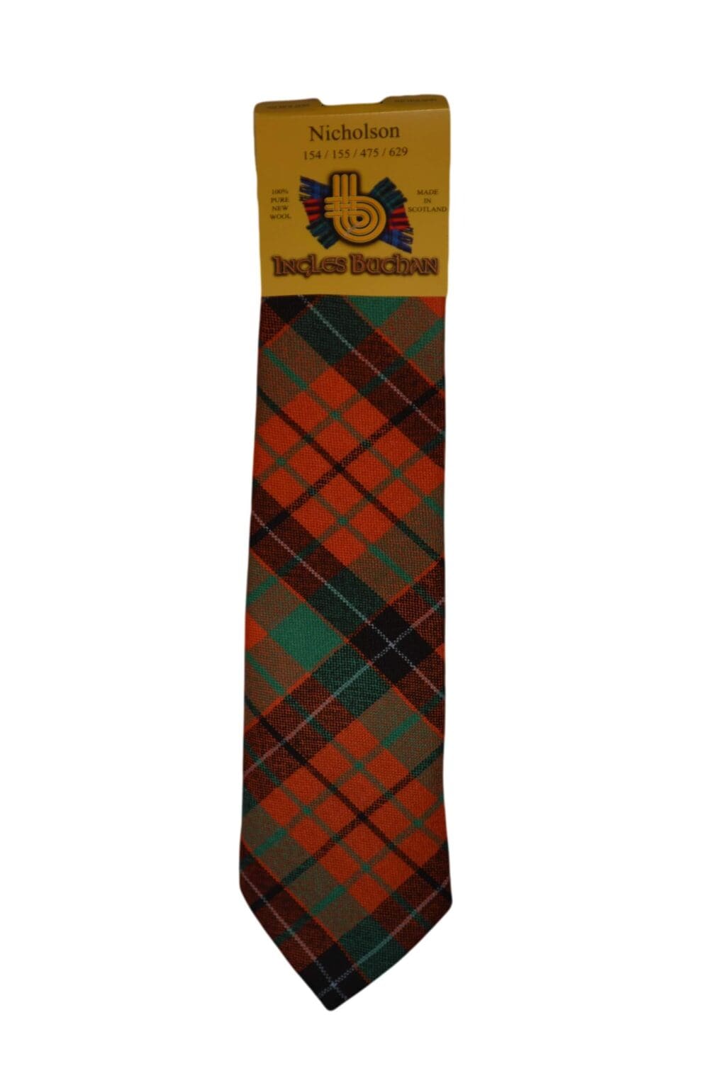 Men's Wool Tartan Tie - Nicholson Ancient - Orange