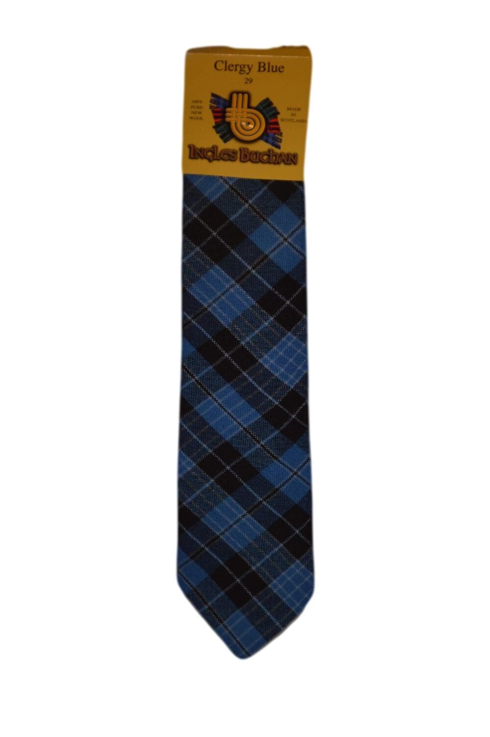 Men's Wool Tartan Tie - Clergy Ancient - Blue