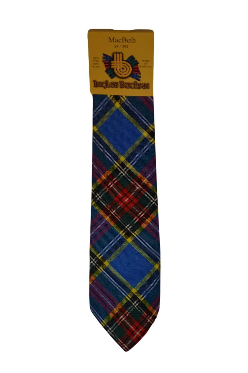 Men's Wool Tartan Tie - MacBeth Modern - Blue, Red