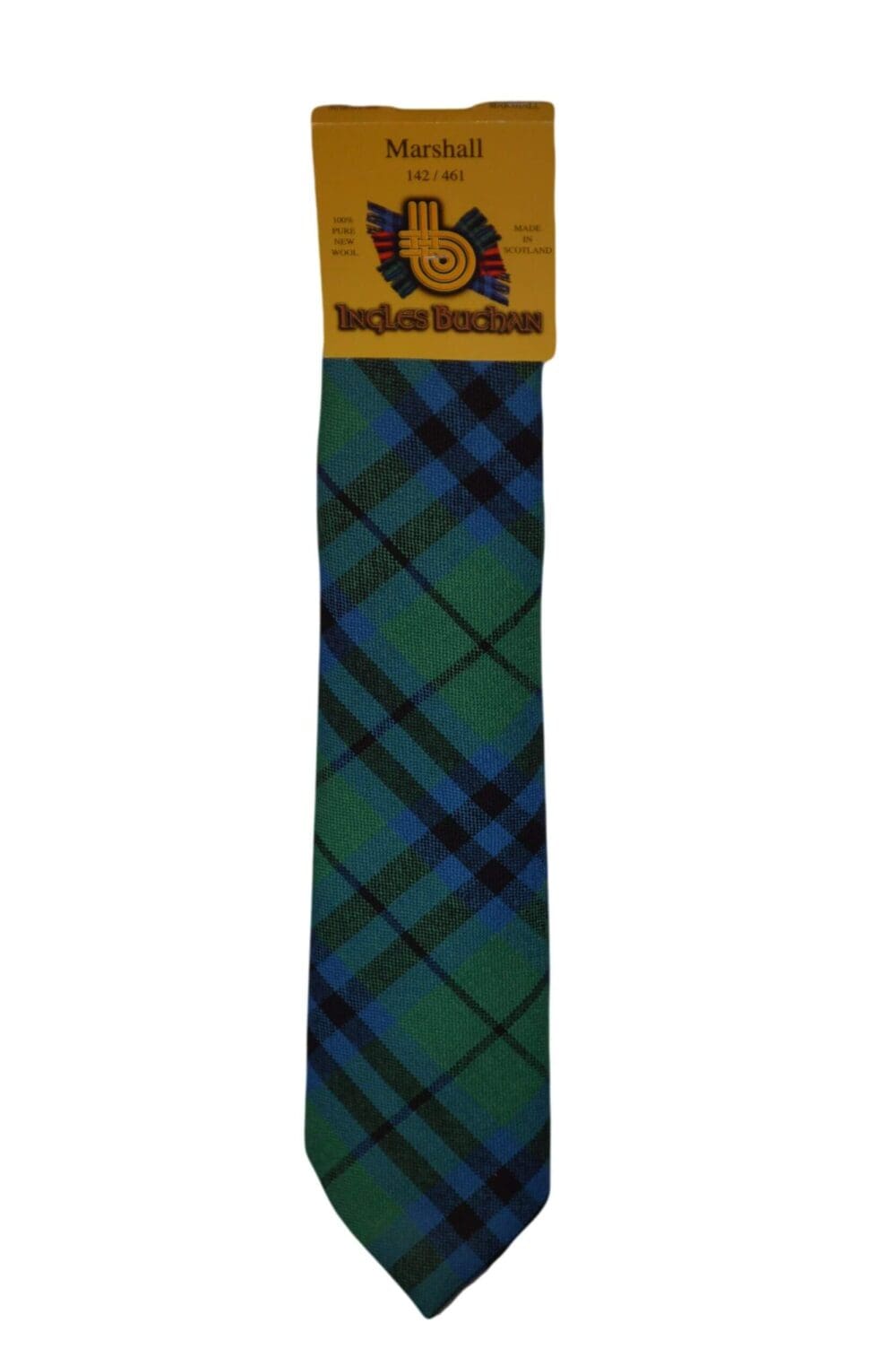 Men's Wool Tartan Tie - Marshall Ancient - Green, Blue