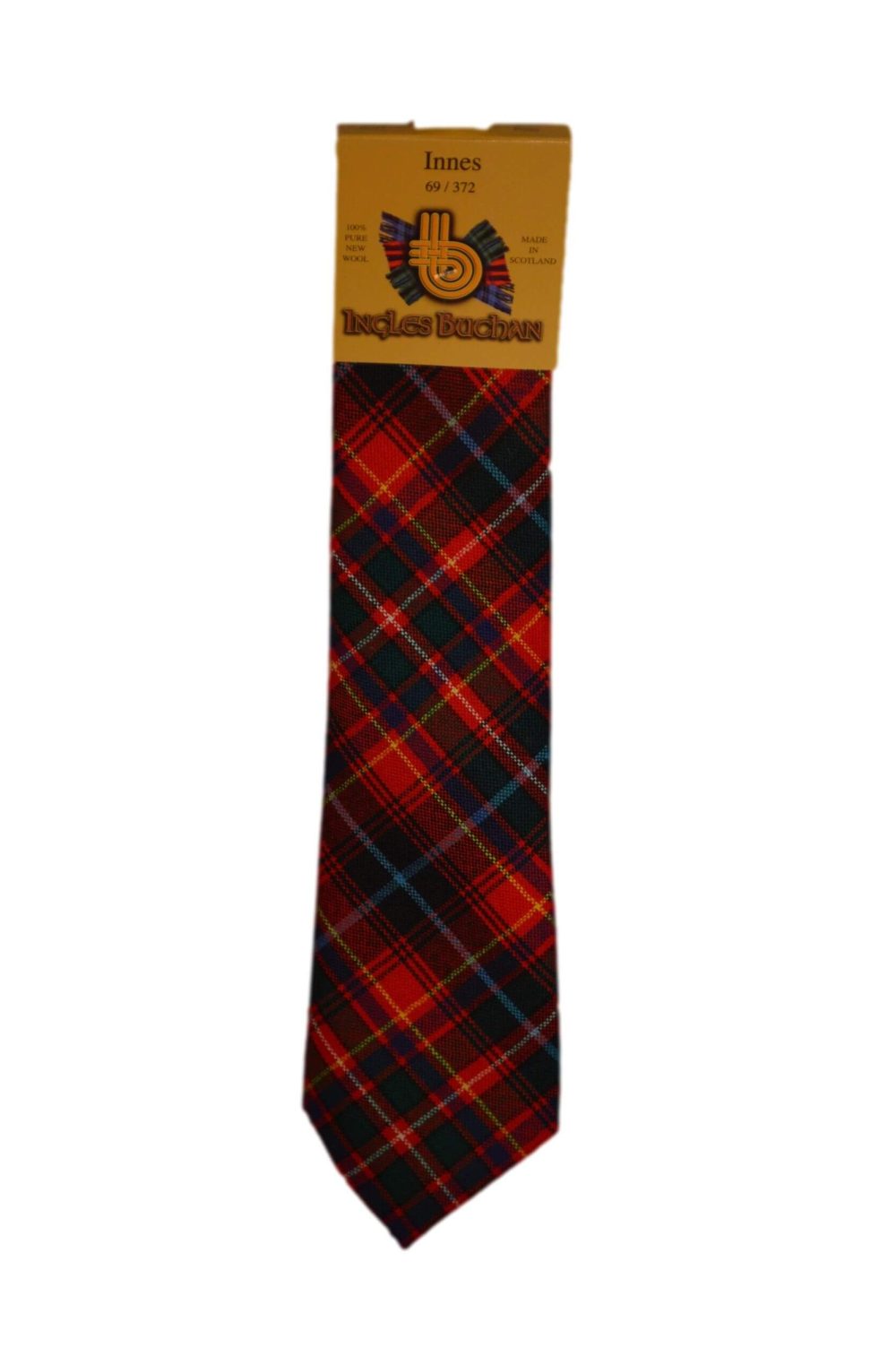 Men's Wool Tartan Tie - Innes Modern - Red