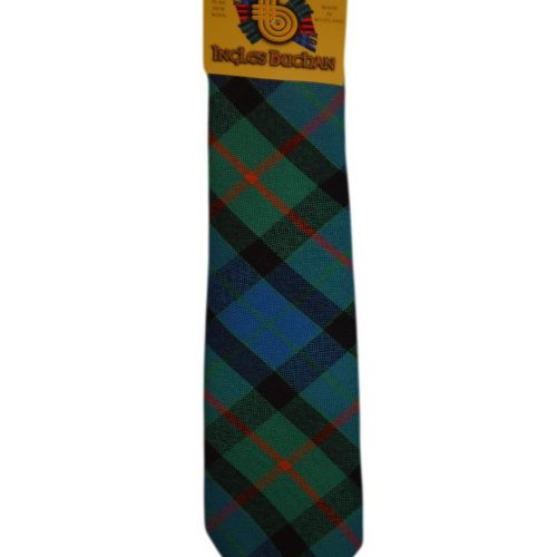 Men's Wool Tartan Tie - Gunn Ancient - Blue, Green, Red