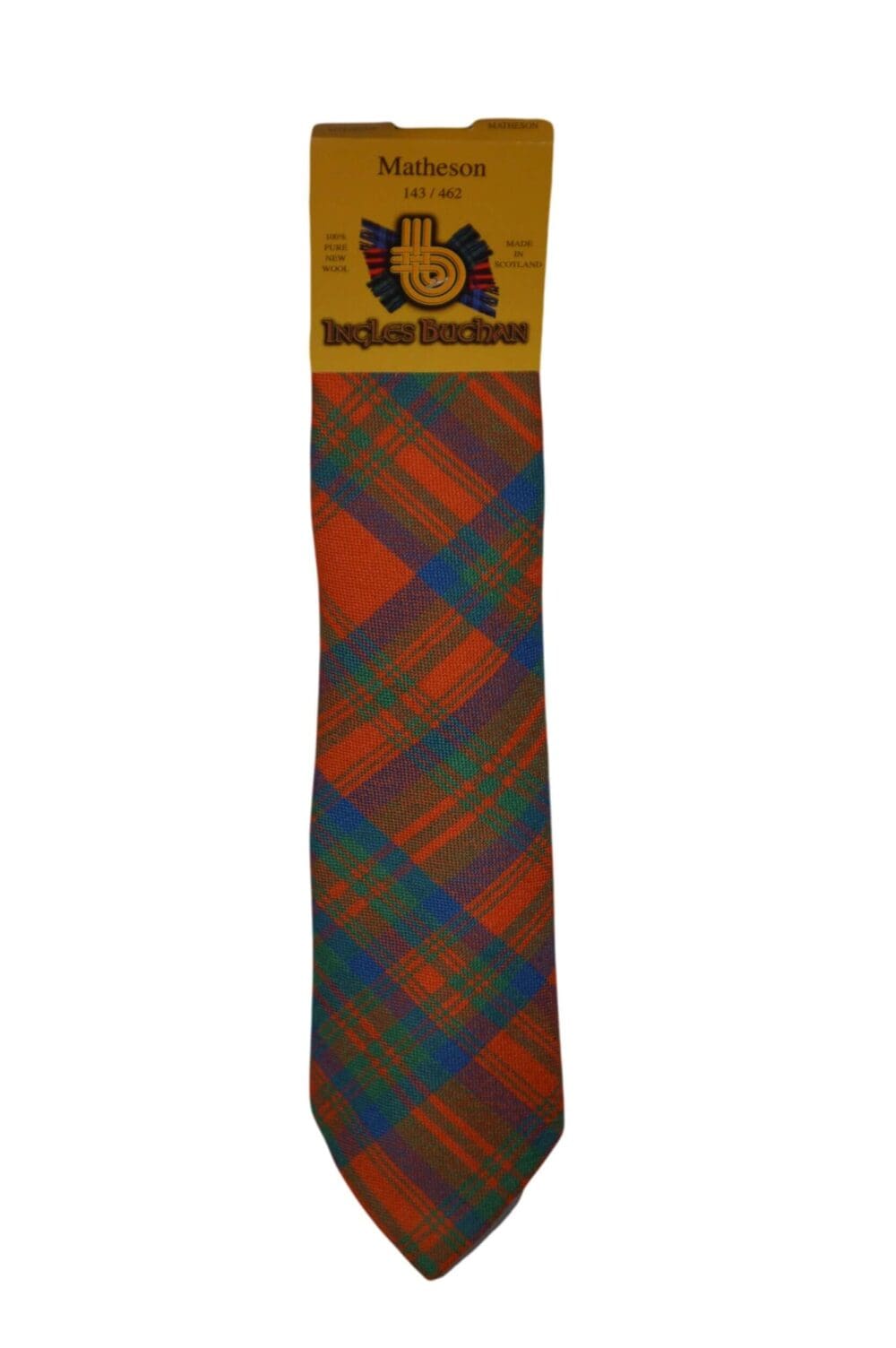 Men's Wool Tartan Tie - Matheson Ancient - Orange