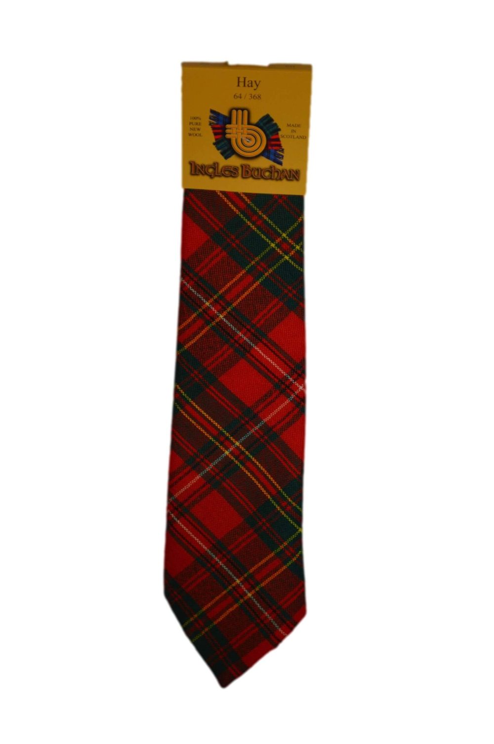 Men's Wool Tartan Tie - Hay Modern - Red, Green
