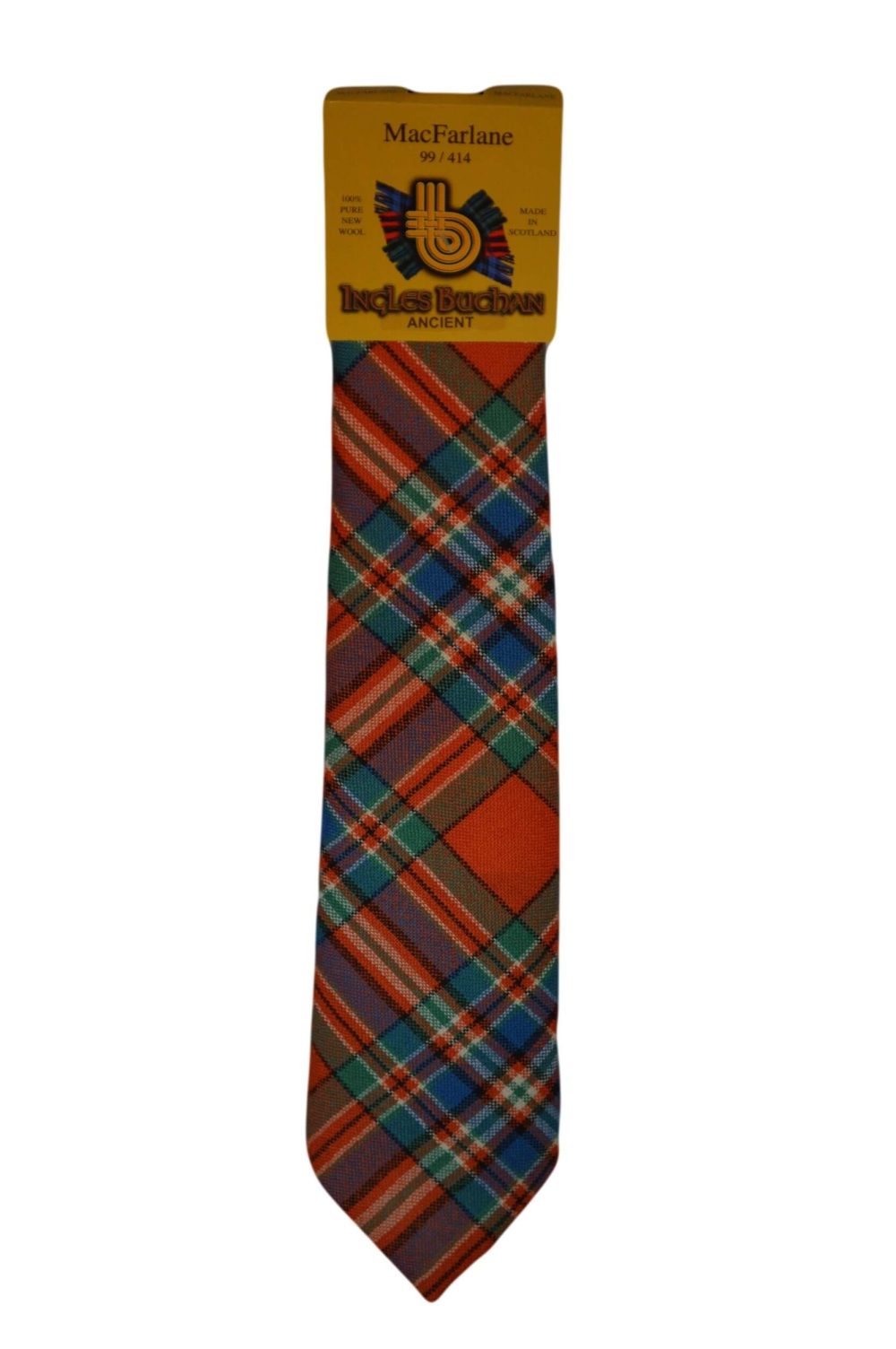 Men's Wool Tartan Tie - MacFarlane Ancient - Orange