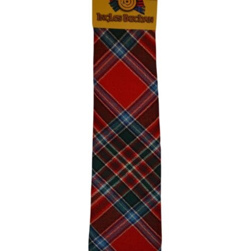 Men's Wool Tartan Tie - MacBean Modern - Red, Green