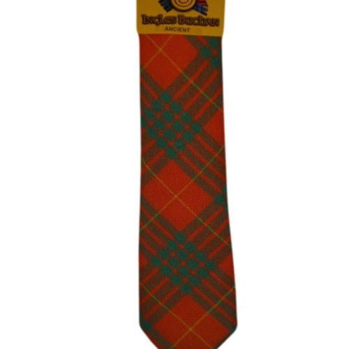 Men's Wool Tartan Tie - Cameron Ancient - Orange, Green, Yellow