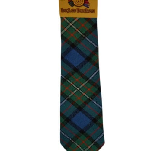 Men's Wool Tartan Tie - Ferguson Ancient - Green, Blue, Red, White