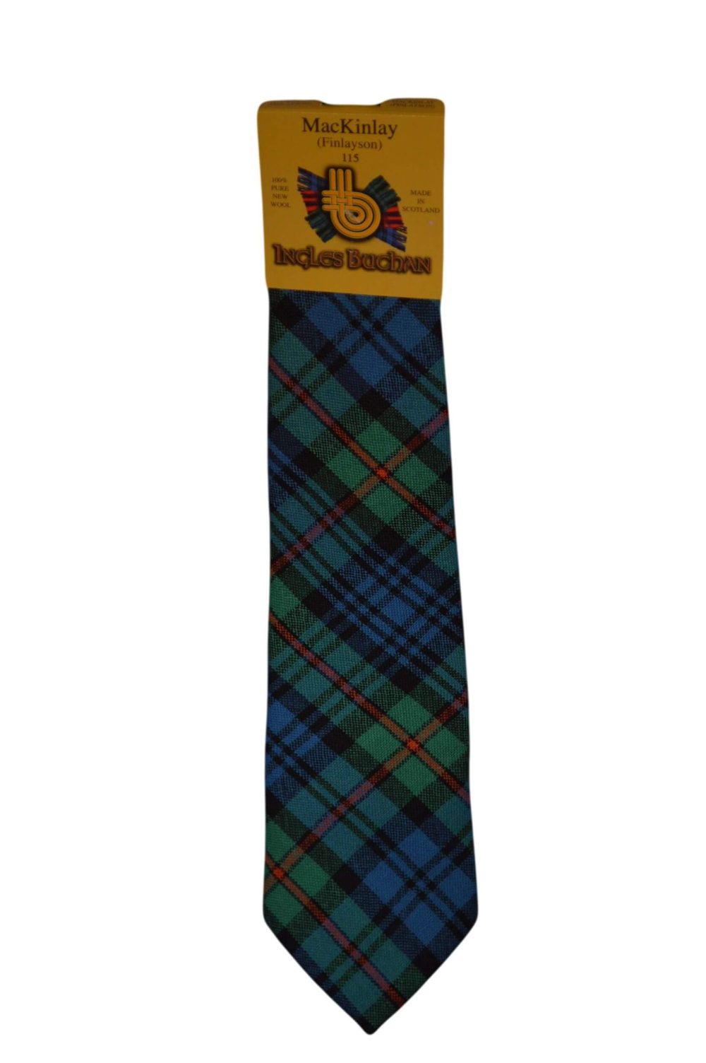 Men's Wool Tartan Tie - MacKinley Ancient - Green, Blue