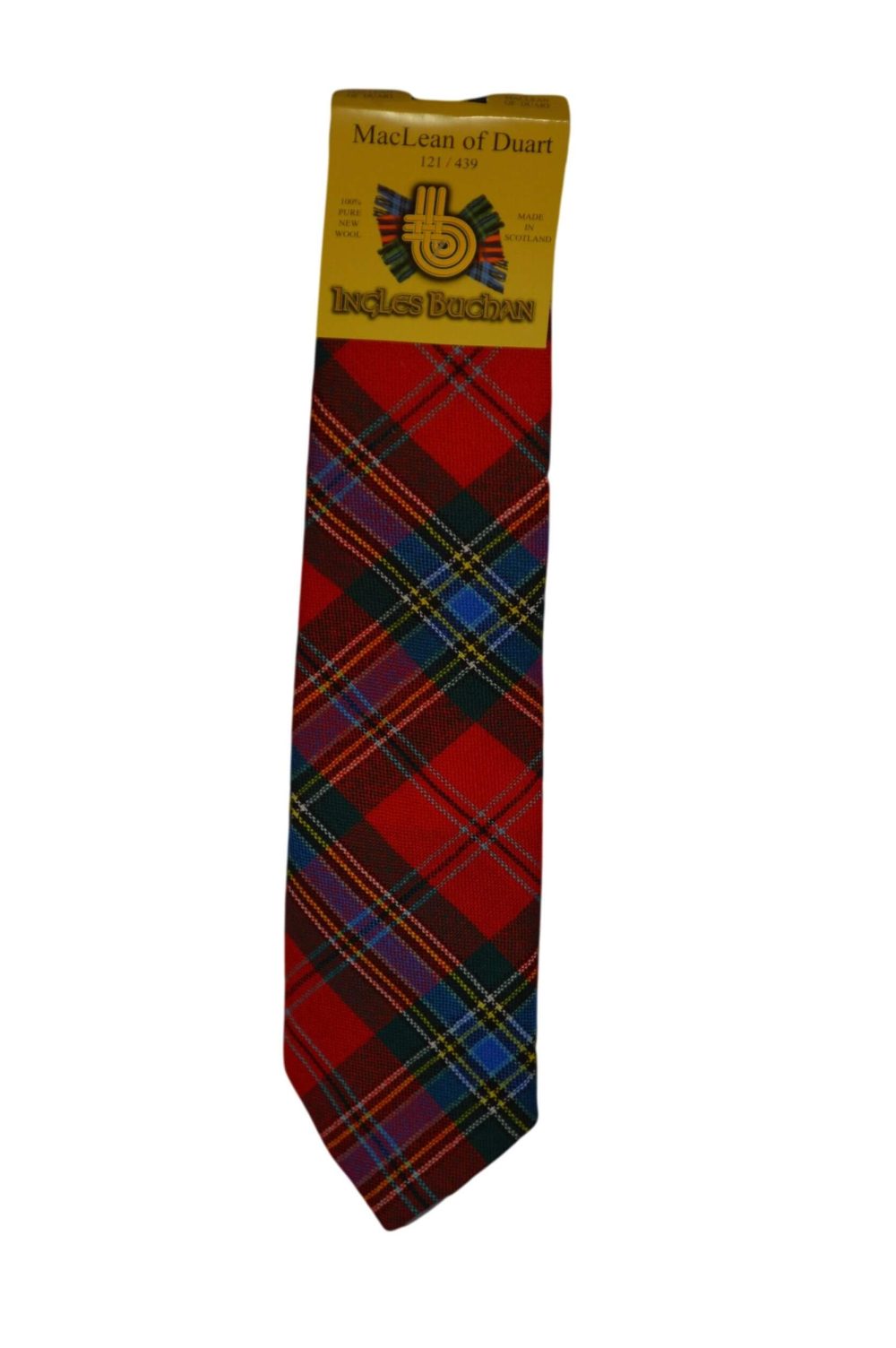 Men's Wool Tartan Tie - MacLean Duart Modern - Red