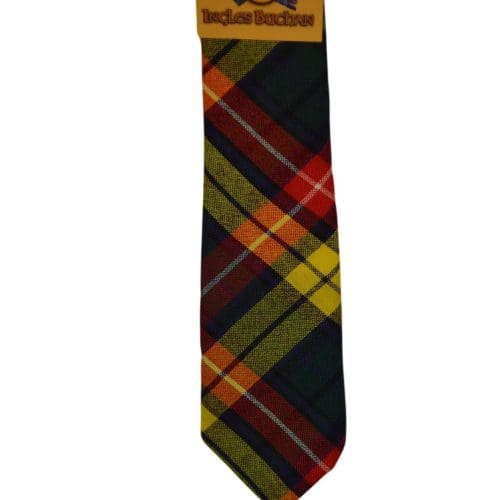 Men's Wool Tartan Tie - Buchanan Modern - Red, Green, Yellow