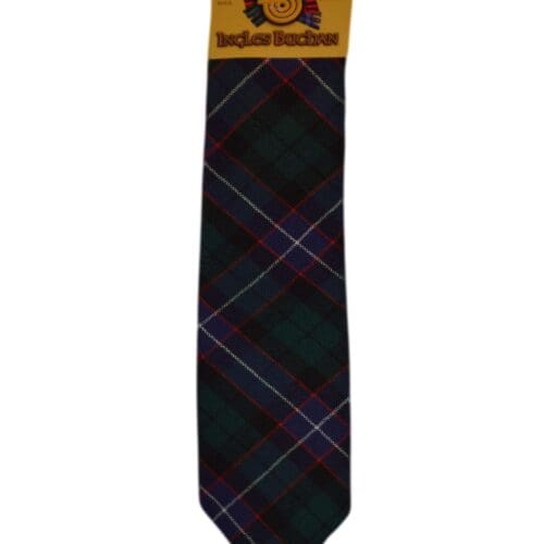 Men's Wool Tartan Tie - Galbraith Modern - Green, Navy, Red