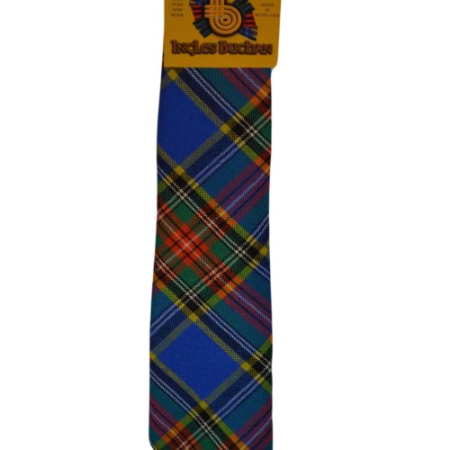 Men's Wool Tartan Tie - MacBeth Ancient - Blue, Red