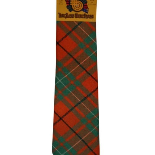 Men's Wool Tartan Tie - MacAuley Ancient - Orange, Green