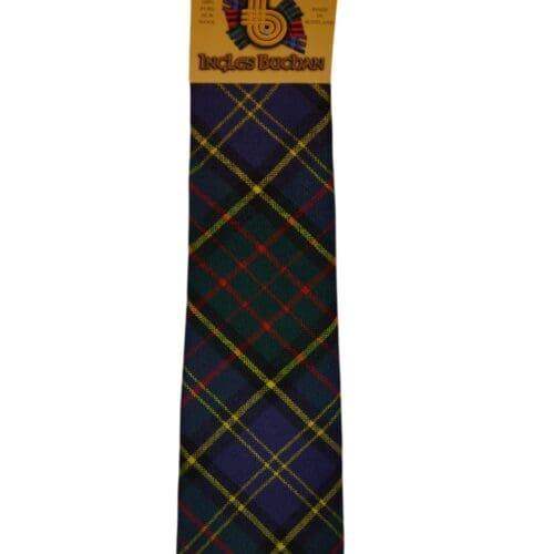 Men's Wool Tartan Tie - MacMillan Hunting Modern - Green, Navy