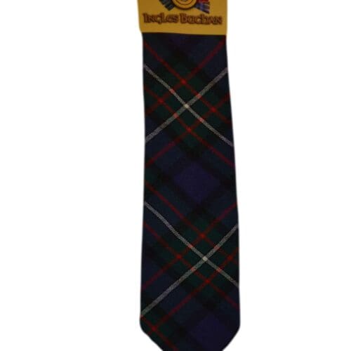 Men's Wool Tartan Tie - Ferguson Modern - Green, Navy, Red, White