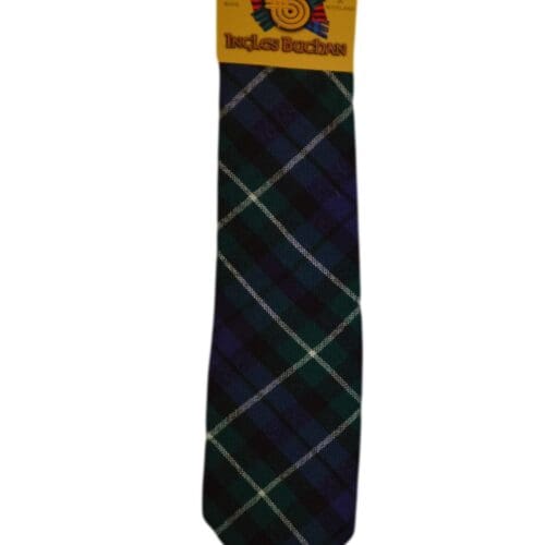 Men's Wool Tartan Tie - Graham Montrose Modern - Navy, Blue, White