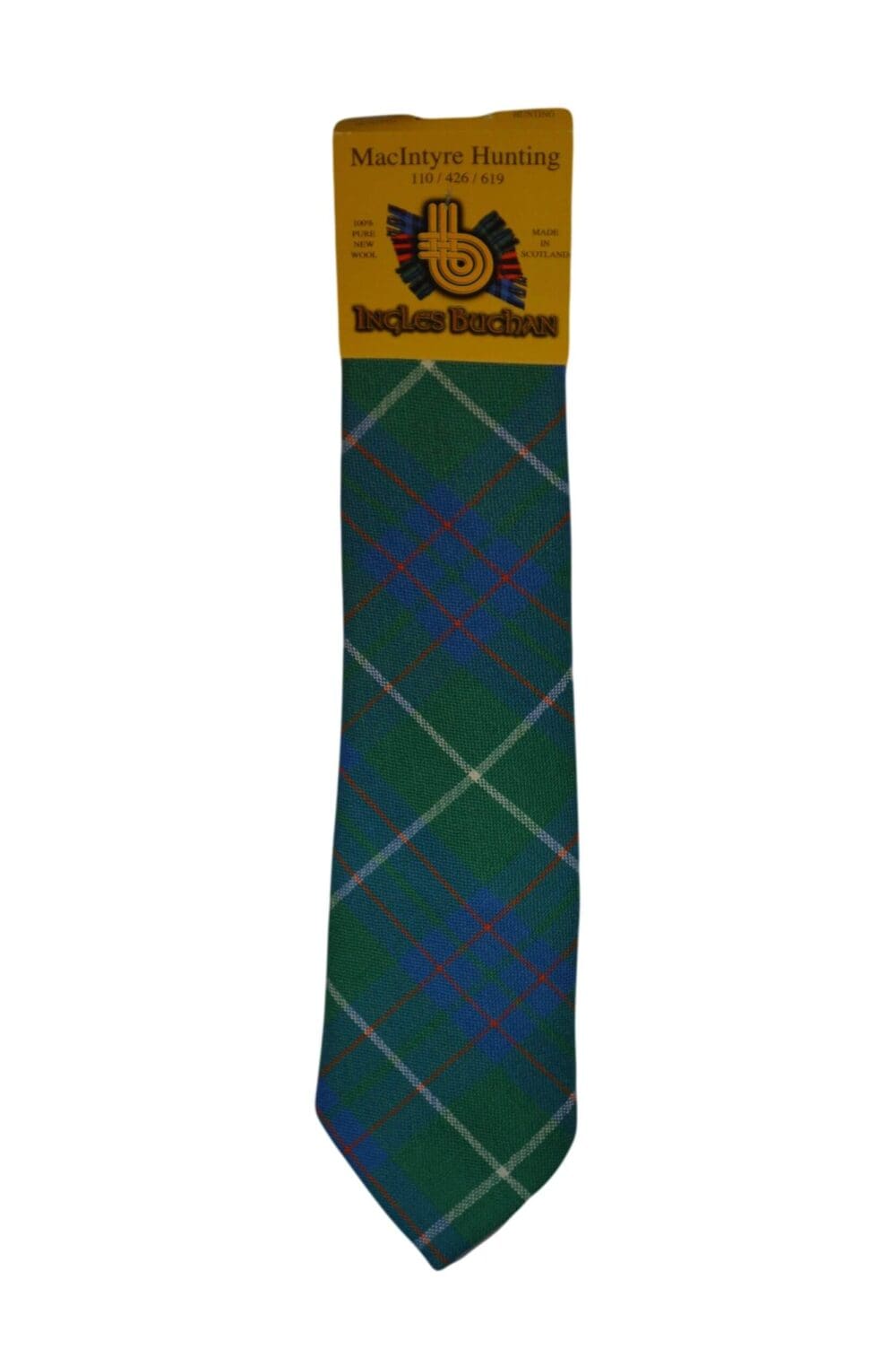 Men's Wool Tartan Tie - MacIntyre Hunting Ancient - Green