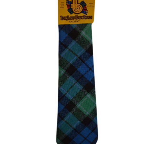 Men's Wool Tartan Tie - Graham Menteith Ancient - Green, Blue