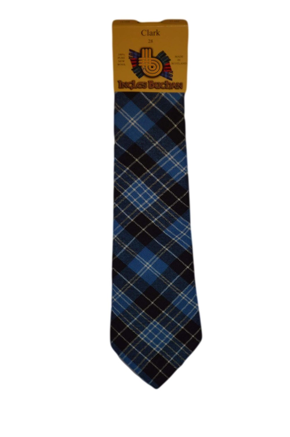 Men's Wool Tartan Tie - Clark Ancient - Blue